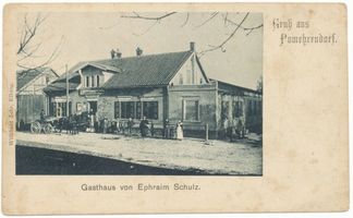 Pomehrendorf, Kreis Elbing Pomehrendorf, Gasthaus Ephraim Schulz Померендорф, трактир Эфраима Шульца