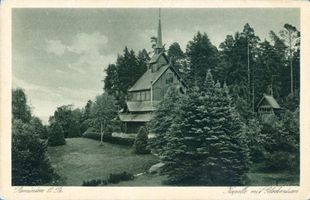 Jagdhaus Rominten, Kreis Goldap Jagdhaus Rominten, Kapelle mit Glockenturm Охотничий дом в Роминтене, часовня с колокольней