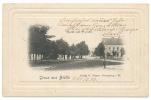 Gehlenburg, Kreis Johannisburg Bialla Kr. Johannisburg, Markt mit Postamt 