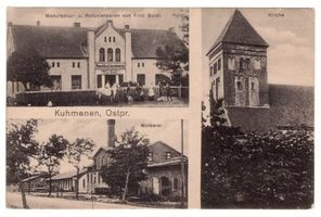 Kumehnen, Kreis Samland Cumehnen, Geschäft, Kirche, Molkerei 
