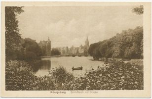 Königsberg (Pr.), Stadtkreis Königsberg Königsberg (Pr.), Schloßteich mit Brücke Königsberg, Schloßteich