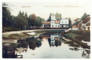 Liebemühl, Kreis Osterode Liebemühl, Partie an der Liebe mit Oberförsterei Prinzwald I 