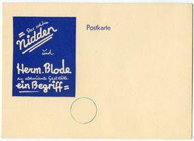 Nidden, Kreis Memel Nidden, Postkarte mit Werbung Gaststätte Herm. Blode Нидден, открытка с рекламой трактира Герм. Блоде