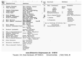 Trausen, Ort, Kreis Gerdauen 