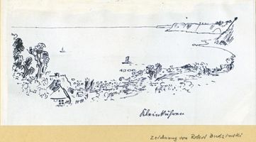 Klein Kuhren, Kreis Samland Klein Kuhren,  Blick auf den Ort und das Meer Samländische Steilküste