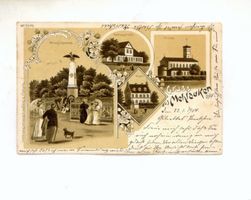 Liebenfelde (Ostpr.), Kreis Labiau Mehlauken, Kriegerdenkmal, Amtsgericht, Kirche, Post, II Mehlauken, Kr. Labiau, nichtverortete Bildmotive