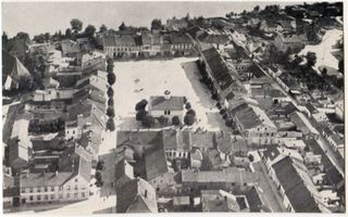 Gilgenburg, Kreis Osterode Gilgenburg, Markt und Kleiner Damerausee, Luftbild 
