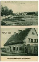 Föhrenhorst, Kreis Ebenrode Jucknischken Kr. Ebenrode, Dorfansicht und Gasthof zum Hirsch 