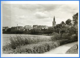 Lyck, Stadt, Kreis Lyck Lyck, Seepromenade mit Blick auf die Stadt II 