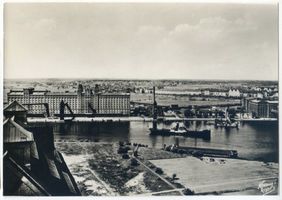 Königsberg (Pr.), Stadtkreis Königsberg Königsberg, Blick auf den Hafen mit dem Alten Silospeicher am Hafenbecken 4 Königsberg, Speicher im Außenhafen