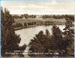 Lötzen, Stadt, Kreis Lötzen Lötzen, Kleiner Festungsteich und Blick auf die Stadt Лётцен, малый крепостной пруд и вид на город