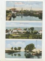 Frauenburg, Kreis Braunsberg Frauenburg, Hafen und Bahnhof, 3 Motive Frauenburg, Hafen