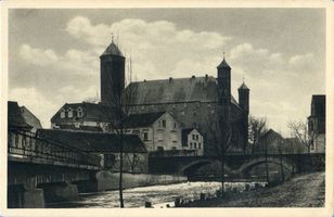 Heilsberg Kr. Heilsberg, Stadt, Kreis Heilsberg Heilsberg Kr. Heilsberg, Brücke mit Schloß IV Хайльсберг, уезд Хайльсберг, мост с замком, IV