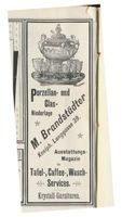 Königsberg (Pr.), Stadtkreis Königsberg Kneiph. Langgasse 39 Königsberg (Pr.), Kneiph. Langgasse, Porzellan- und Glasniederlage, M. Brandstädter Königsberg, Anzeigen