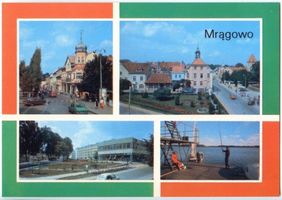 Sensburg, Stadt, Kreis Sensburg Sensburg, 4 Ansichten mit Marktplatz und Rathaus Зенсбург, 4 вида с рыночной площадью и ратушей