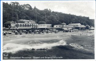 Rauschen Kr. Samland, Kreis Samland Rauschen Kr. Samland, Strand mit Strandhalle V Rauschen, Strand