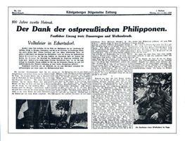 Eckertsdorf, Kreis Sensburg Eckertsdorf, Dank der ostpreußischen Philipponen Эккертсдорф, благодарность восточнопрусских филипповцев