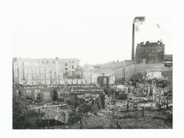 Tilsit, Stadt, Stadtkreis Tilsit Tilsit, Garten und Hintergelände der Bank der Ostpreußischen Landschaft und die Hefefabrik nach der Zerstörung Тильзит, сад и задняя территория банка Восточнопрусского ландшафта и дрожжевая фабрика после разрушения