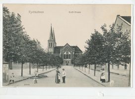 Eydtkau, Kreis Ebenrode Kirchstraße Eydtkuhnen, Kirchstraße mit evang. Kirche Eydtkuhnen, Kirchstraße