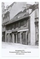 Königsberg (Pr.), Stadtkreis Königsberg Kantstraße (fr. Prinzessinstraße) 2 Königsberg, Prinzessinstraße (später Kantstraße), Wohnhaus Kants Кёнигсберг, Принцессинштрассе (позже Кантштрассе), жилой дом Канта