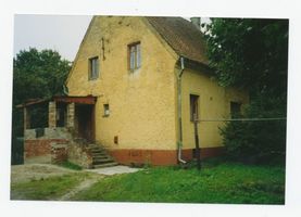 Metgethen, Ort und Bahnstation, Stadtkreis Königsberg Birkenweg 50 Metgethen, Birkenweg 50, rechts, Haus Weidle Metgethen, Häuser früher und heute