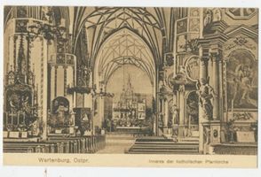 Wartenburg Kr. Allenstein, Stadt, Kreis Allenstein Wartenburg, Kath. Pfarrkirche, Innenansicht Вартенбург, католическая приходская церковь, внутренний вид