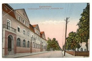 Eydtkau, Kreis Ebenrode Hindenburgstraße (fr. Chausseestraße) Eydtkuhnen, Hindenburgstraße mit Hotel  Russischer Hof  
