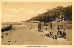Neukuhren, Kreis Samland Neukuhren, Strand beim Damenbad II Нойкурен, пляж у дамских купаний, II
