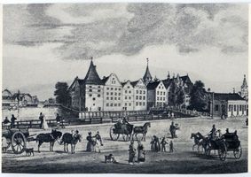 Königsberg (Pr.), Stadtkreis Königsberg Königsberg (Pr.), Dominsel, Lithographie Königsberg, Stadtteil Altstadt (Umgebung des Schlosses)