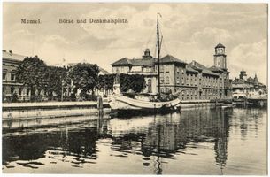 Memel, Stadt, Stadtkreis Memel Memel, Denkmalsplatz und Börse 