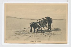  Kurische Nehrung, Im Triebsand eingesunkenes Fuhrwerk Куршская коса, повозка, увязшая в зыбучем песке
