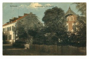 Gerdauen, Stadt und Bahnstation, Kreis Gerdauen Gerdauen, Krankenhaus und Villa Haagen Гердауэн, больница и вилла «Хааген»