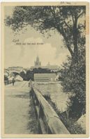 Lyck, Stadt, Kreis Lyck Lyck, Blick auf See und Kirche 
