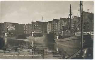 Königsberg (Pr.), Stadtkreis Königsberg Bohlwerksgasse Königsberg, Hundegatt, alte Speicher an der Lastadie XVI Кёнигсберг, Хундегатт, старые амбары у Ластадии, XVI