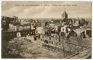 Goldap, Kreis Goldap Goldap, Ruinen mit der Alten Kirche Goldap, Kirchen