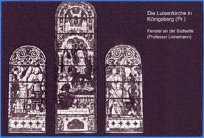 Königsberg (Pr.), Stadtkreis Königsberg Lawsker Allee Königsberg (Pr.), Luisenkirche, Fenster an der Südseite Königsberg, Stadtteil Hufen