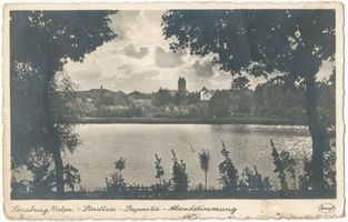 Sensburg, Stadt, Kreis Sensburg Sensburg, Stadtsee - Seepartie - Abendstimmung II Зенсбург, городское озеро — вид озера — вечернее настроение, II