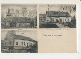 Plibischken, Kreis Wehlau Plibischken, Kirche, Manufakturwaren Gustav Gotlaut, Post 