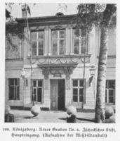 Königsberg (Pr.), Stadtkreis Königsberg Neuer Graben 6 Königsberg (Pr.), Neuer Graben, Nr. 6, Zschocksches Stift, Haupteingang, 18. Jahrhundert 