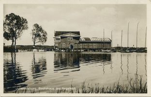 Johannisberg Kr. Preußisch Eylau, Kreis Preußisch Eylau Johannisburg, Bootshaus des Segelklubs 