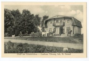 Grünhöfchen Kr. Angerburg, Kreis Angerburg Grünhöfchen, Gasthaus Vibourg, Inh. M. Freund 