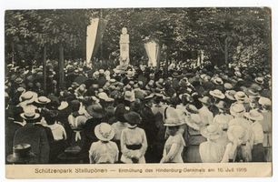 Ebenrode, Stadt, Kreis Ebenrode Ebenrode fr. Stallupönen, Schützenpark, Enthüllung des Hindenburg-Denkmals am 16. Juli 1916 II 