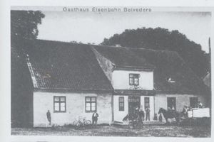 Schönfließ Stadtkr. Königsberg, Stadtkreis Königsberg Schönfließ Stadtkr. Königsberg, Gasthaus Eisenbahn Belvedere Шёнфлис, городской округ Кёнигсберг, трактир «Айзенбан-Бельведер»