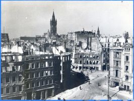 Königsberg (Pr.), Stadtkreis Königsberg Münchenhofplatz Königsberg, Münchenhofplatz, Der Münchenhof nach der Zerstörung Кёнигсберг, Мюнхенхофплац, «Мюнхенхоф» после разрушения