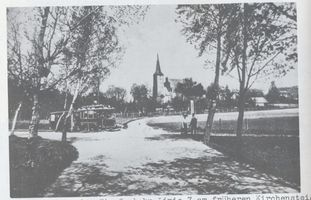 Königsberg (Pr.), Stadtkreis Königsberg Juditter Kirchenstraße Königsberg, Juditter Kirchenstraße, Endstation der Straßenbahnlinie 7 Königsberg, Stadtteil Juditten