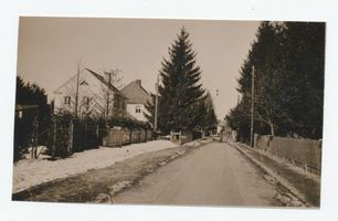 Metgethen, Ort und Bahnstation, Stadtkreis Königsberg Hindenburgweg 10 Metgethen, Gartenstadt,  Hindenburgweg 10, Haus Hoffmann Metgethen, Häuser früher und heute