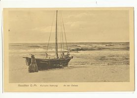 Rossitten Kr. Samland, Kreis Samland Rossitten Kr. Samland, Boot am Strand der Ostsee 