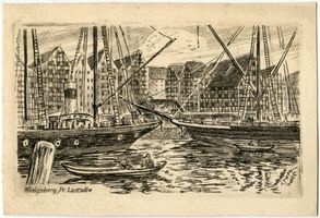 Königsberg (Pr.), Stadtkreis Königsberg Königsberg (Pr.), Lastadie, Zeichnung Königsberg, Speicherviertel am Hundegatt (Lastadie)