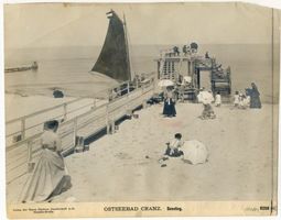 Cranz Kr. Samland, Ort, Kreis Samland Cranz, Strand und Seesteg II Cranz, Seesteg