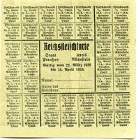 Allenstein, Stadtkreis Allenstein Allenstein, Fleischkarte Kreis Allenstein II Алленштайн, мясная карточка района Алленштайн, II